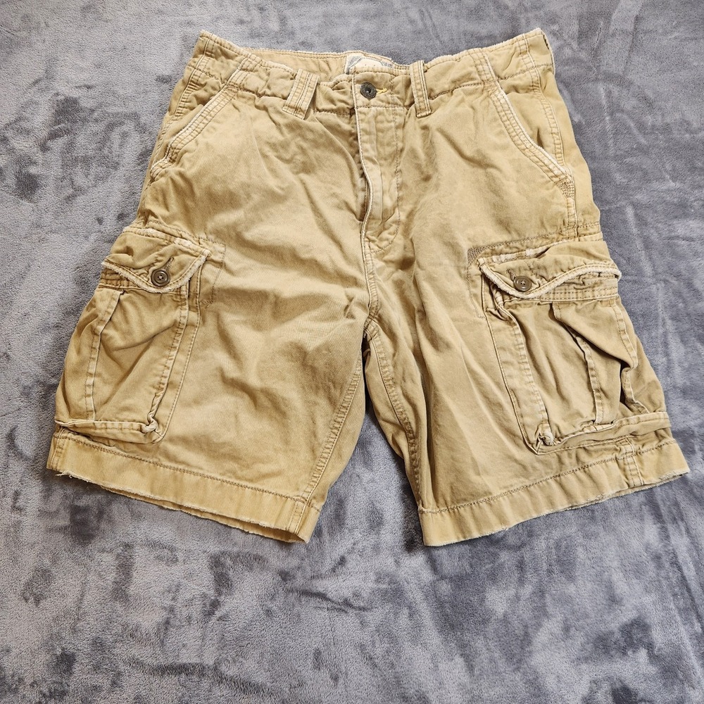 American Eagle Shorts Mens 33 Beige Khaki Cargo 90s Y2K Vintage